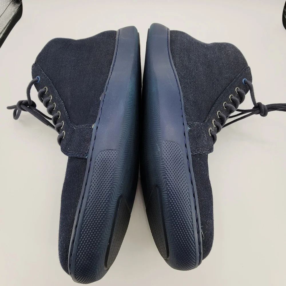 Fitflop Knit Chukka Sneakers Mens 10 Navy Blue Lightweight Lace Up Denim Texture